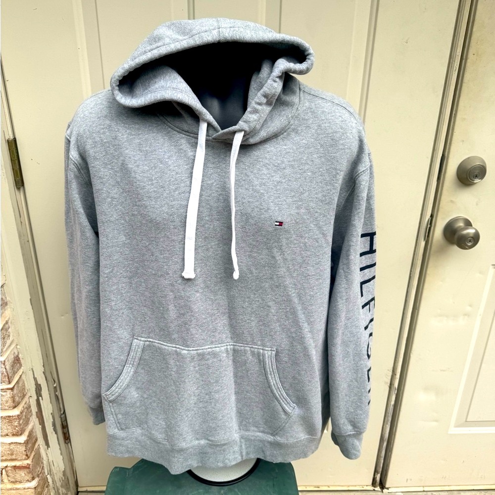 Tommy Hilfiger, Gray, Long Sleeve, Hoodie, Size XXL